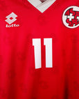1994 - 96 Switzerland Home Shirt Chapuisat LS 11 - 9/10 - (XL) - Eternal Pitch