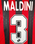 1995 - 96 AC Milan Home Shirt Maldini 3 - 9.5/10 - (M) - Eternal Pitch