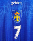 1996 - 98 Sweden Away Shirt Larsson 7 - 8/10 - (M) - Eternal Pitch