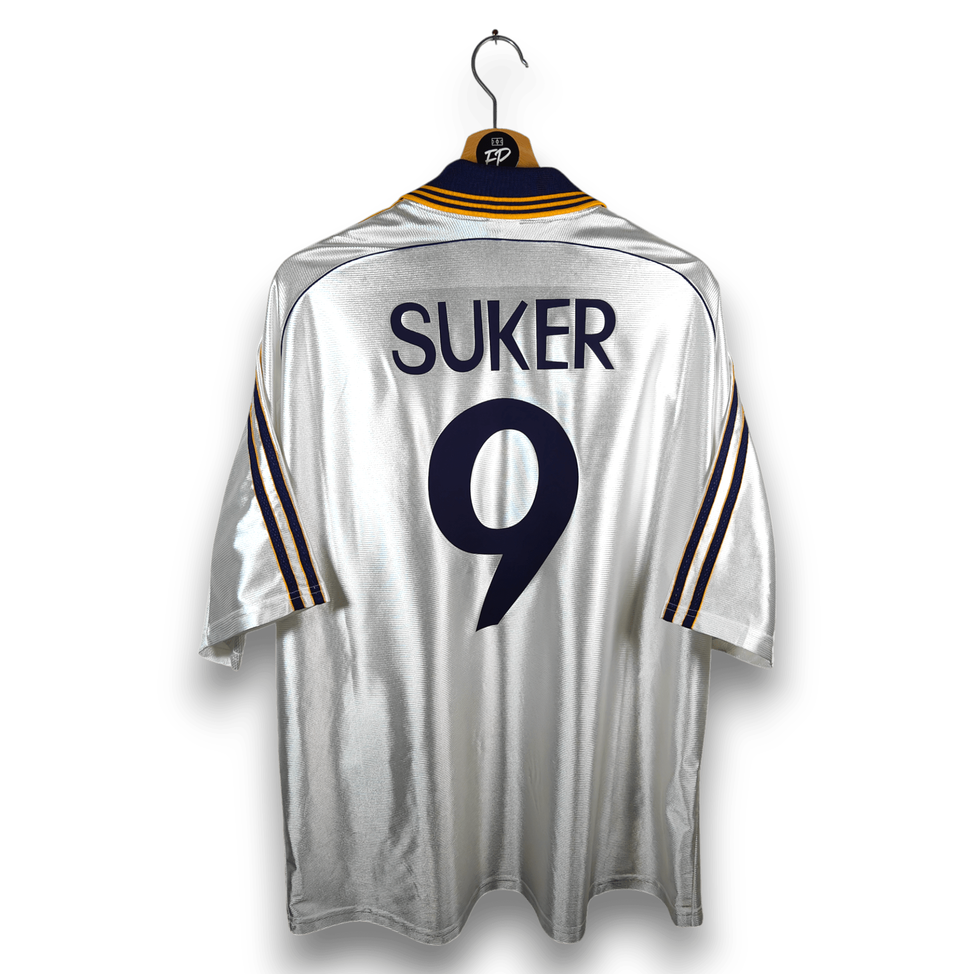 Maillot Vintage Real Madrid 1998/99 Extérieur - #9 SUKER, Taille XL, Neuf Avec étiquettes