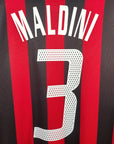 2002 - 03 AC Milan Home Shirt Maldini 3 - 9/10 - (XL) - Eternal Pitch