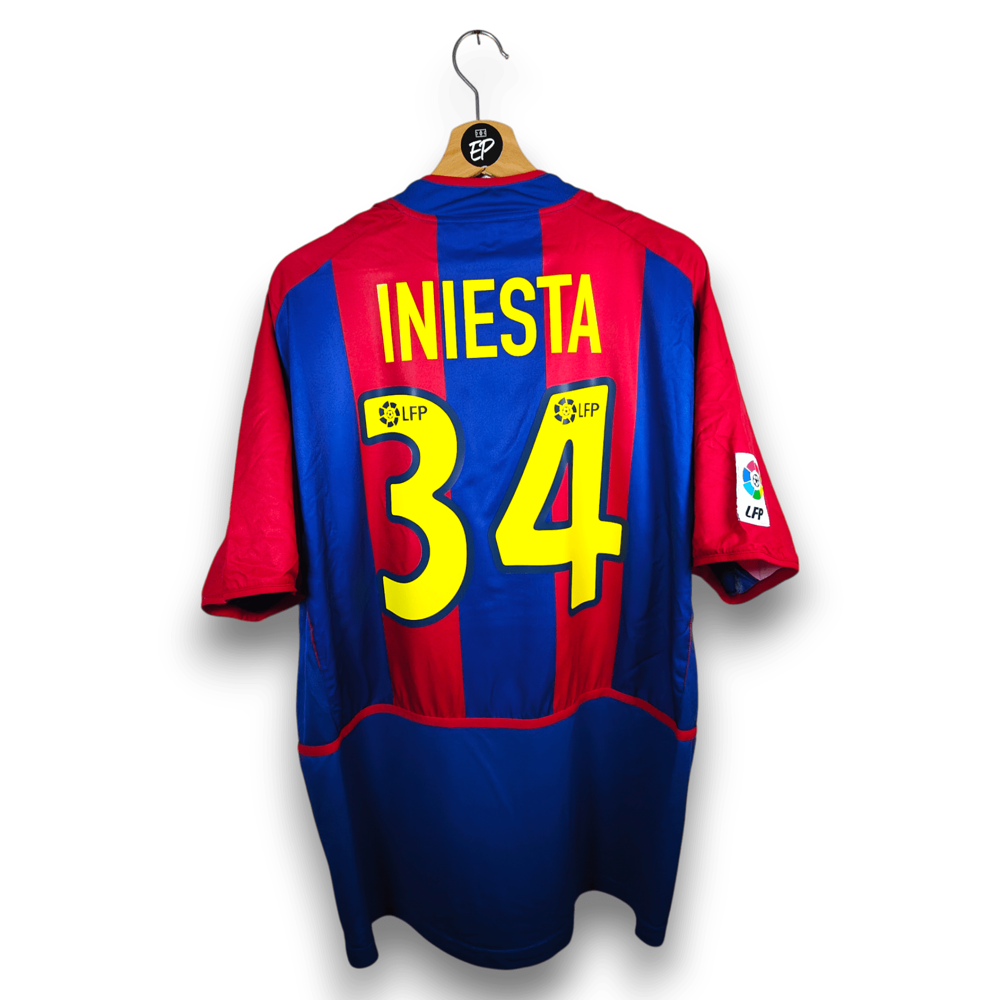 2002-03 FC Barcelona Home Shirt Iniesta #34 - 9/10 - (XL) – 184633