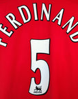 2002 - 04 Manchester United Home Shirt Ferdinand 5 - 8.5/10 - (M) - Eternal Pitch