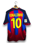 2003 - 04 FC Barcelona Home Shirt Ronaldinho 10 - 9/10 - (M) - Eternal Pitch