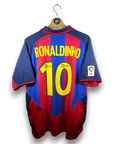 2003 - 04 FC Barcelona Home Shirt Ronaldinho 10 (M) - Eternal Pitch