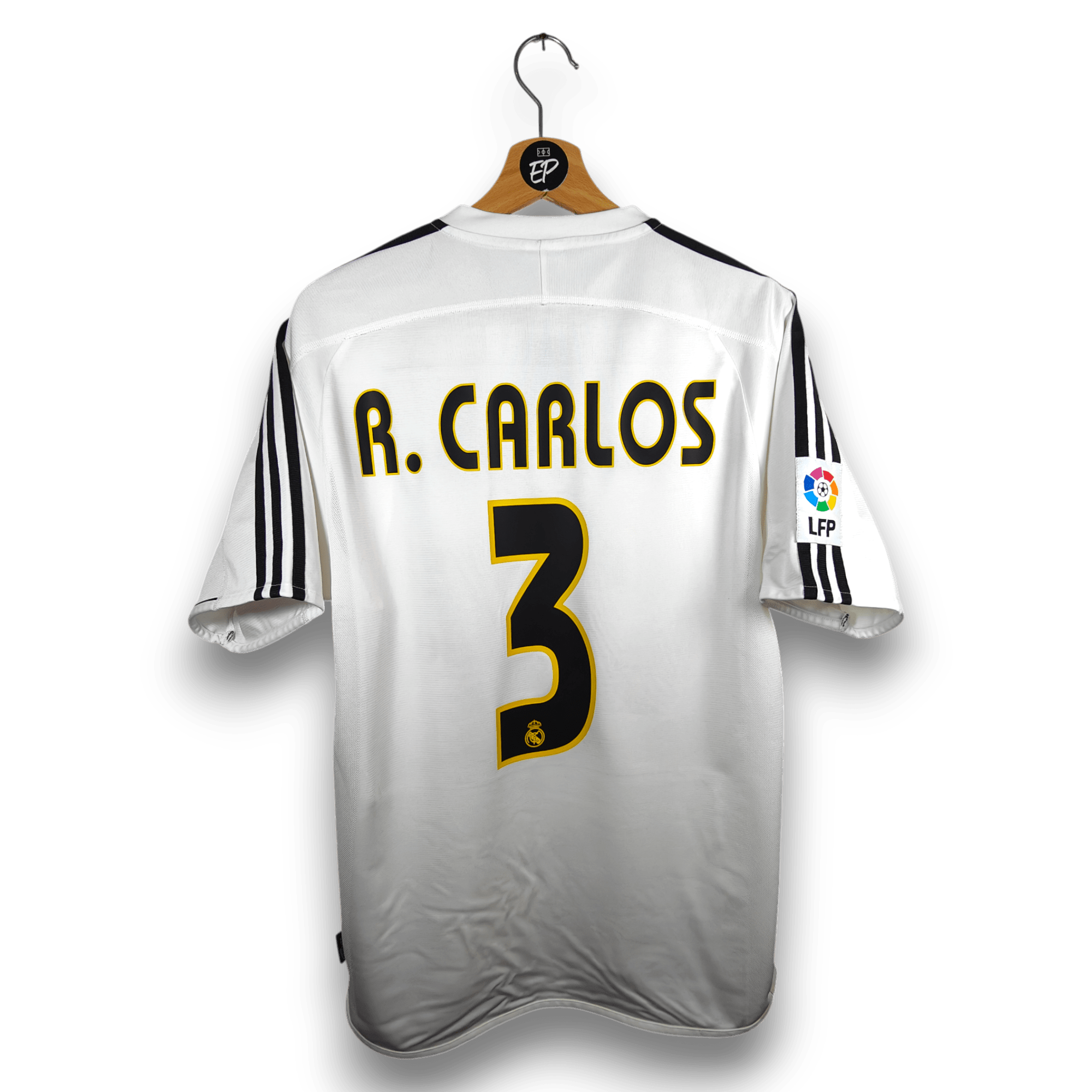 2003-04 Real Madrid Home Shirt Roberto Carlos #3 - 9.5/10 - (M