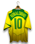 2004 - 06 Brazil Home Shirt Ronaldinho 10 - 9/10 - (L) - Eternal Pitch