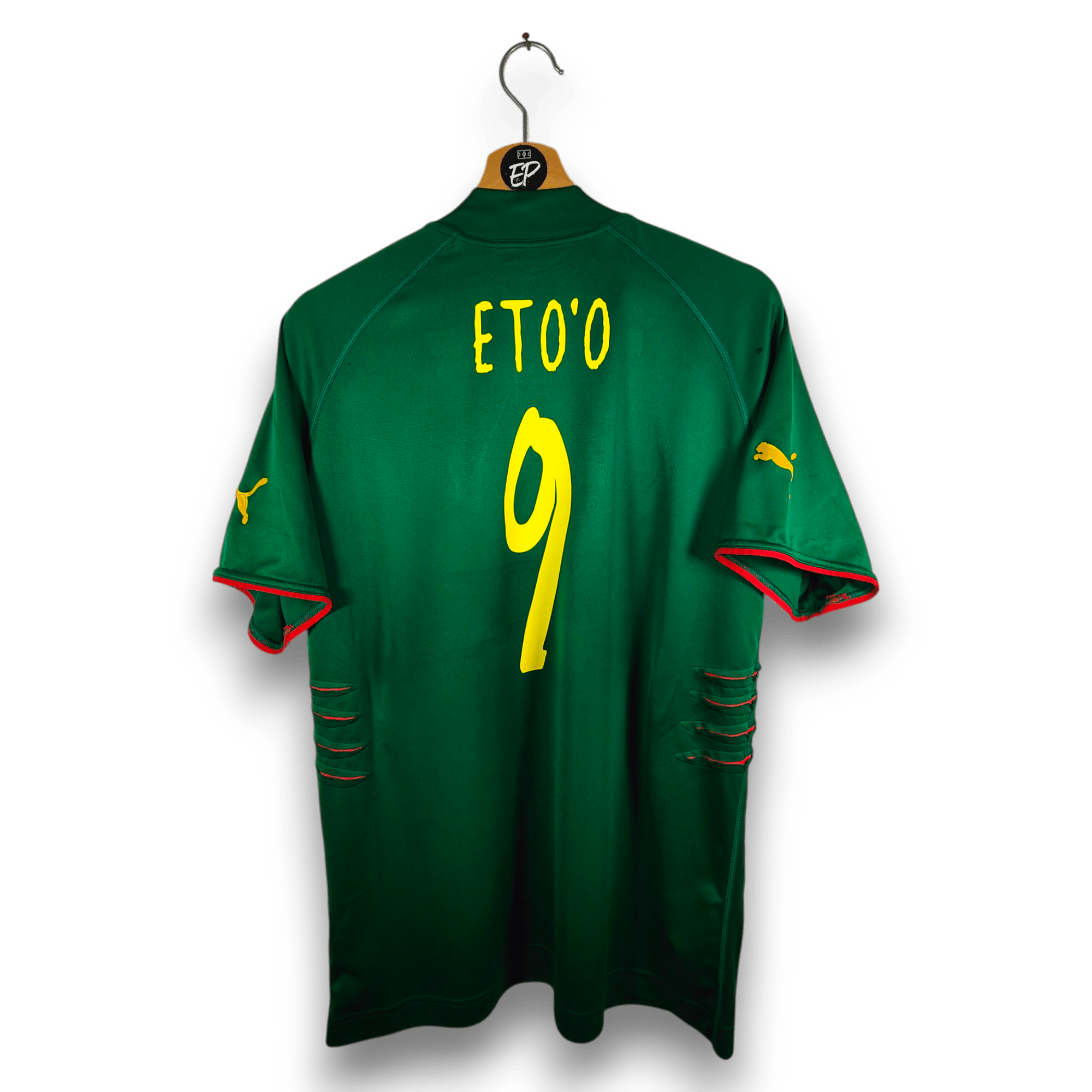 2004 - 06 Cameroon Home Shirt Eto'o 9 - 7.5/10 - (L) - Eternal Pitch