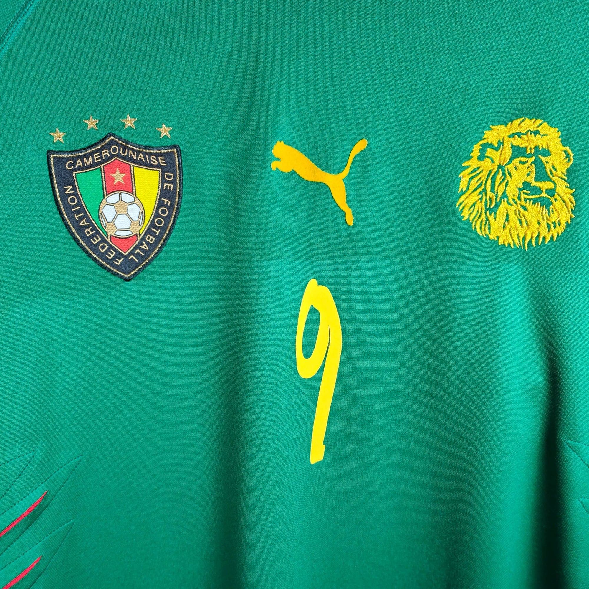 2004 - 06 Cameroon Home Shirt Eto’o 9 - 8/10 - (L) - Eternal Pitch
