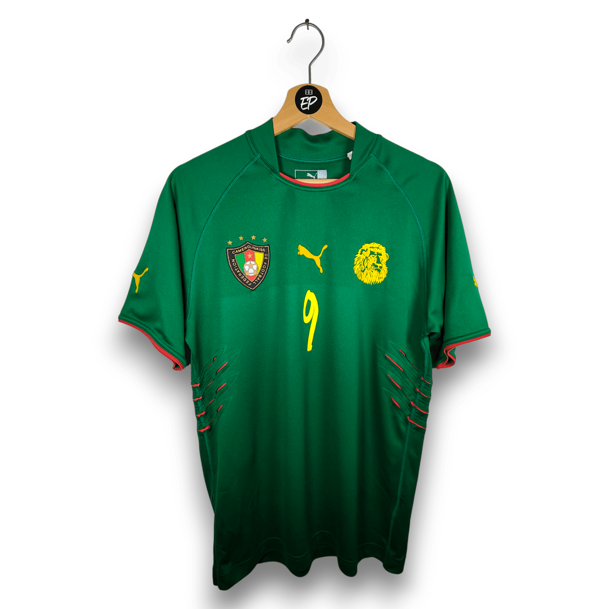 2004 - 06 Cameroon Home Shirt Eto’o 9 - 8/10 - (L) - Eternal Pitch