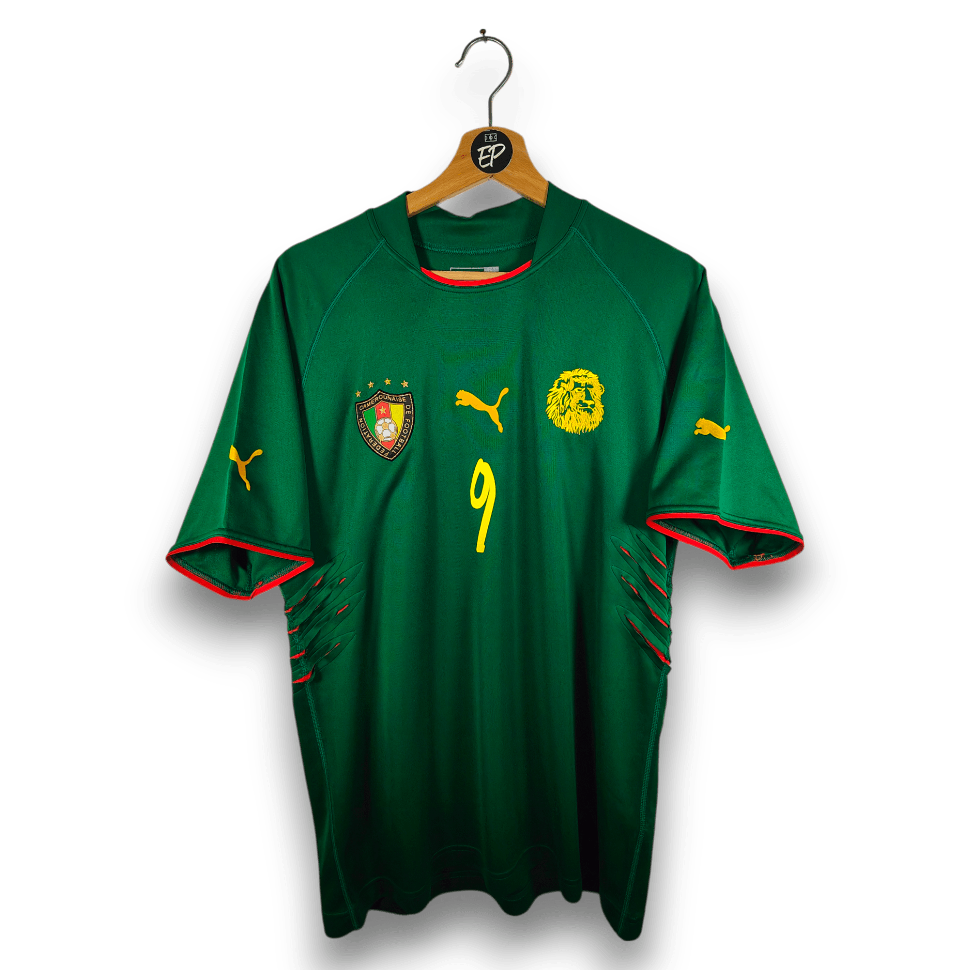 2004 - 06 Cameroon Home Shirt Eto'o 9 - 9/10 - (XL) - Eternal Pitch