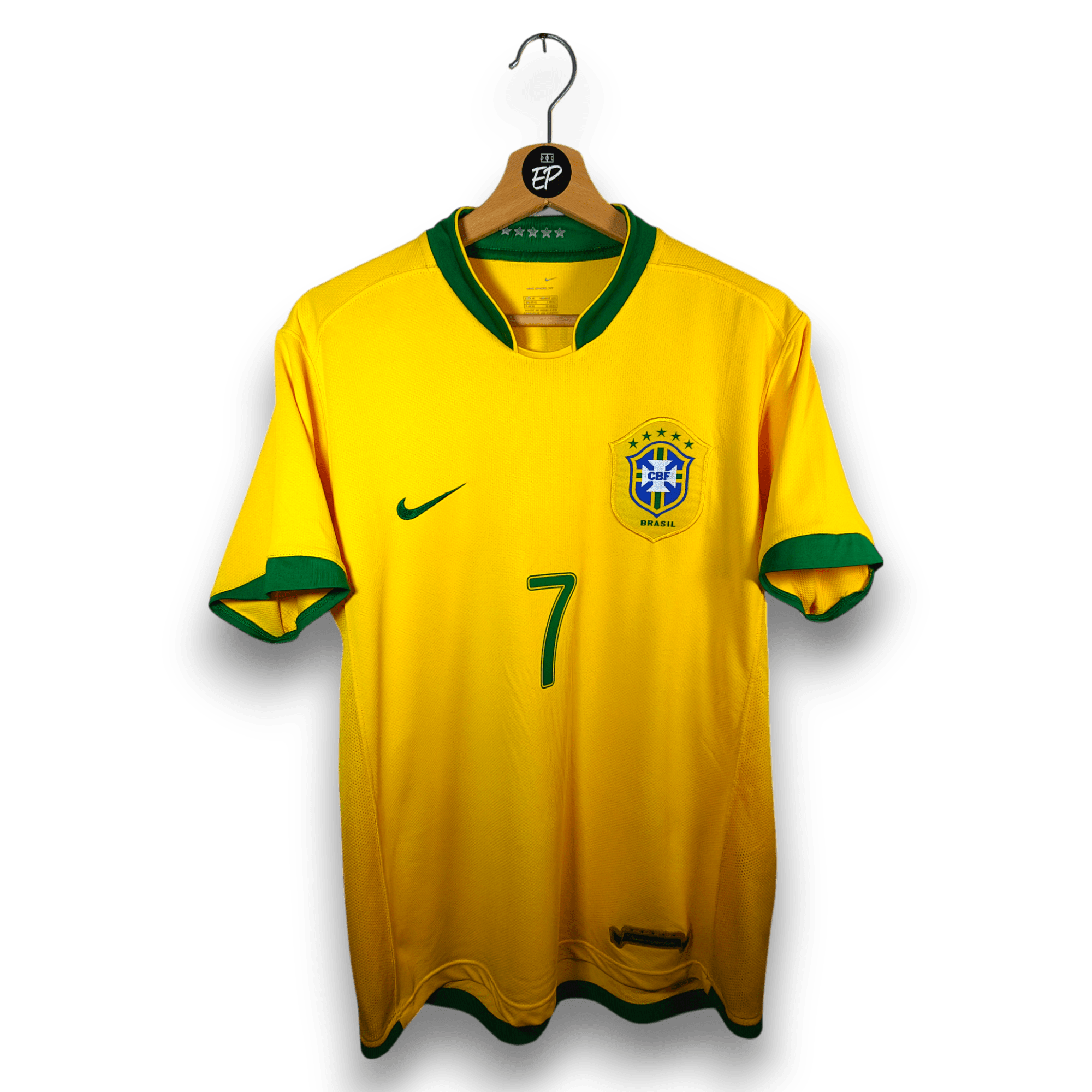 2006-08 Brazil Home Shirt Adriano #7 - 9/10 - (M) – 103889 Nike