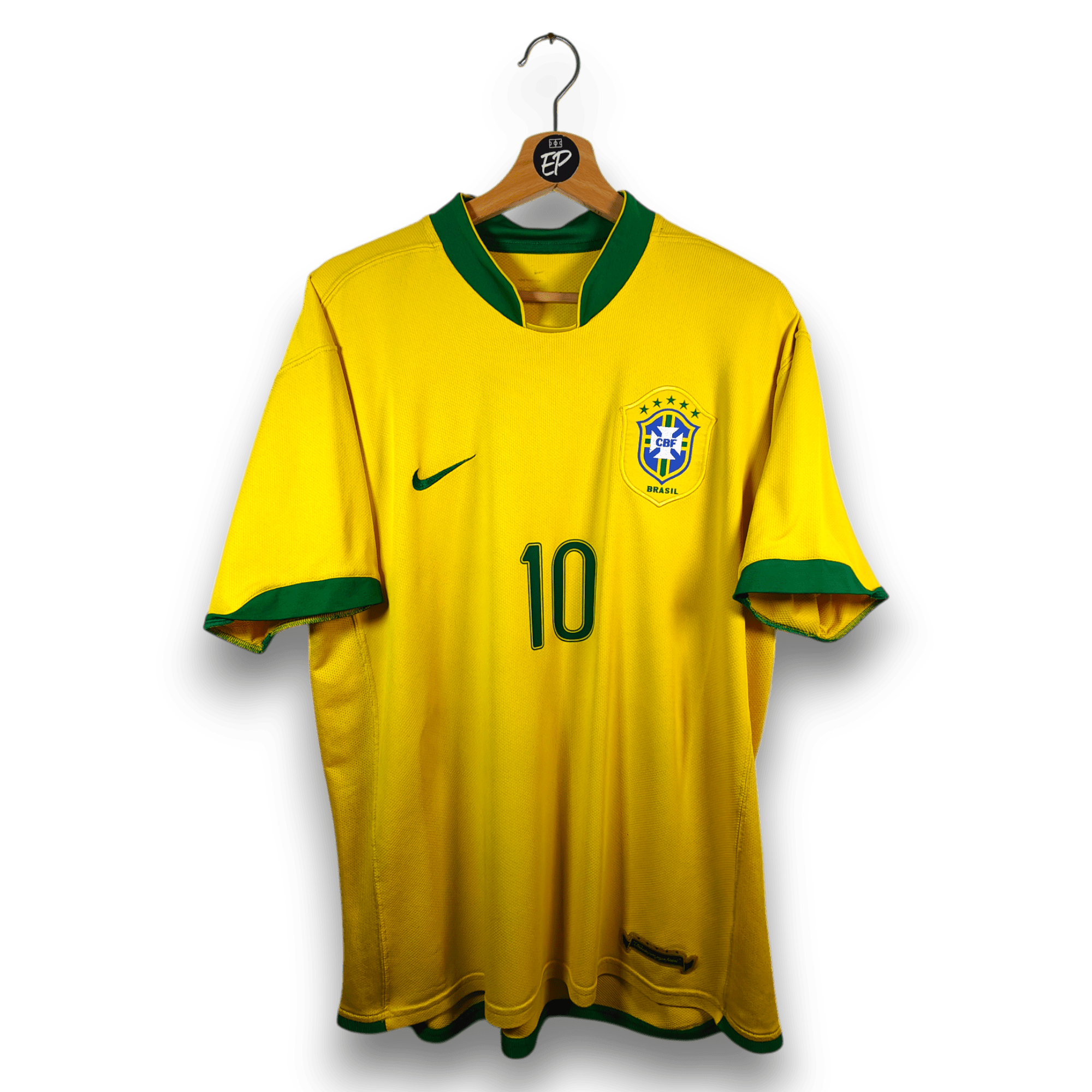 2006 - 08 Brazil Home Shirt Ronaldinho 10 - 8/10 - (L) - Eternal Pitch