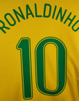 2006 - 08 Brazil Home Shirt Ronaldinho 10 - 8.5/10 - (XL) - Eternal Pitch
