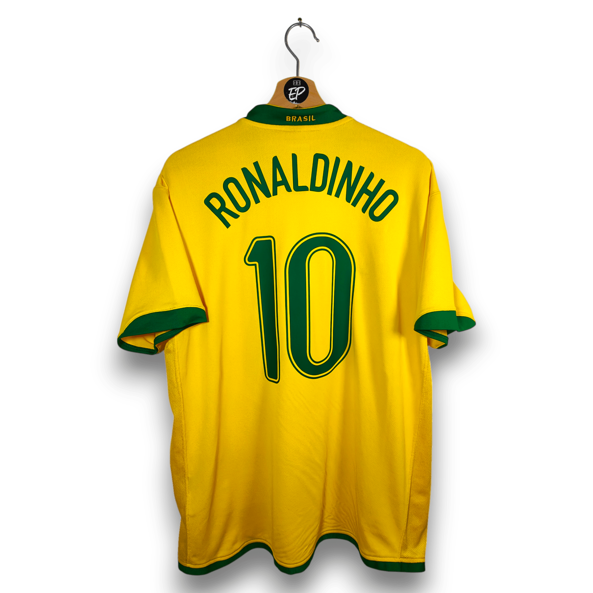 2006 - 08 Brazil Home Shirt Ronaldinho 10 - 8.5/10 - (XL) - Eternal Pitch