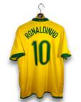 2006 - 08 Brazil Home Shirt Ronaldinho 10 - 8.5/10 - (XL) - Eternal Pitch