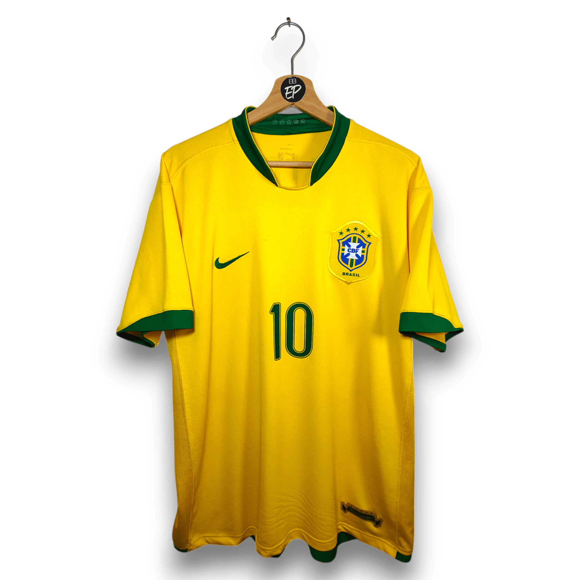 2006 - 08 Brazil Home Shirt Ronaldinho 10 - 8.5/10 - (XL) - Eternal Pitch