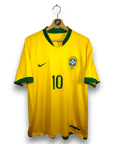2006 - 08 Brazil Home Shirt Ronaldinho 10 - 8.5/10 - (XL) - Eternal Pitch