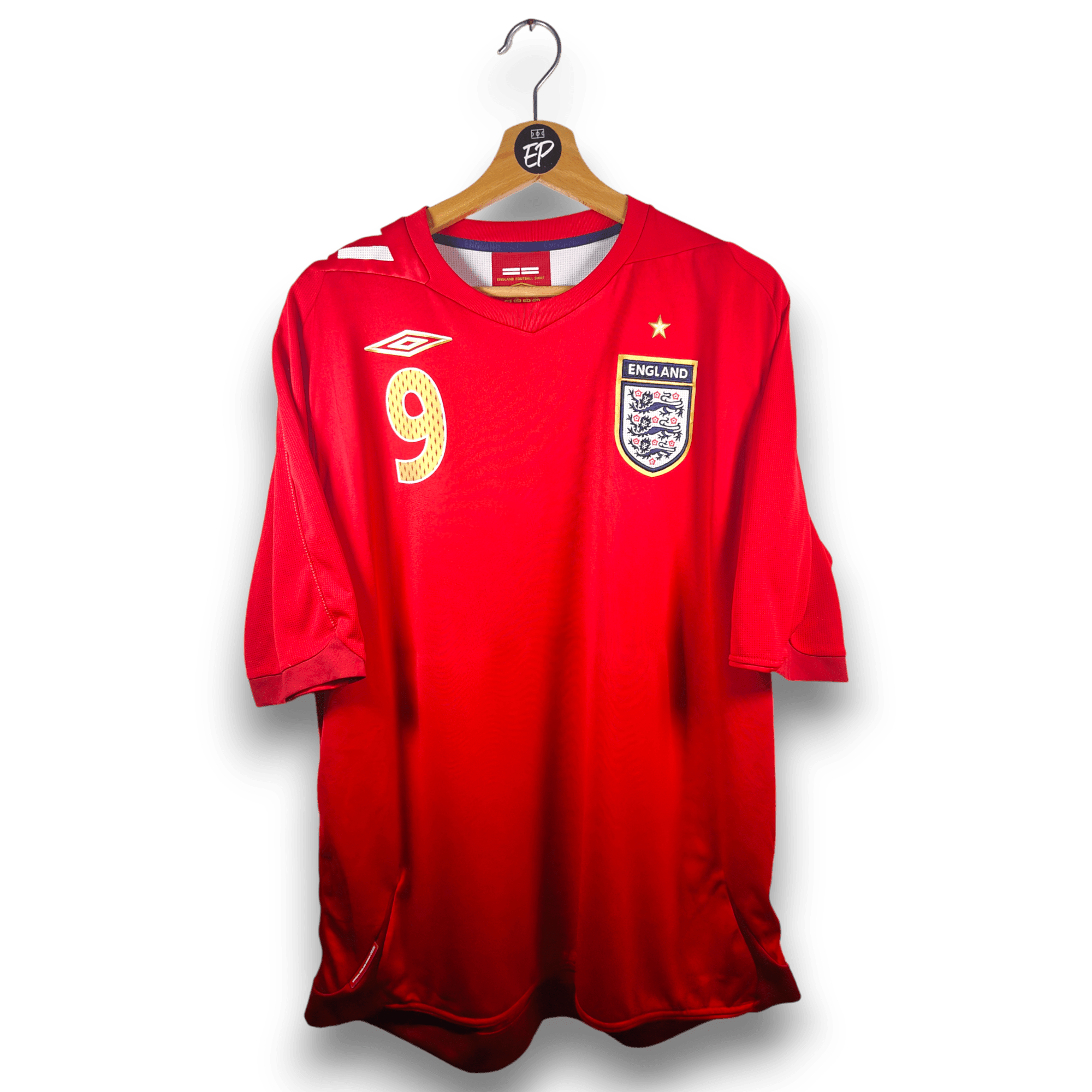 2006 - 08 England Away Shirt Rooney 9 - 9/10 - (XL) - Eternal Pitch