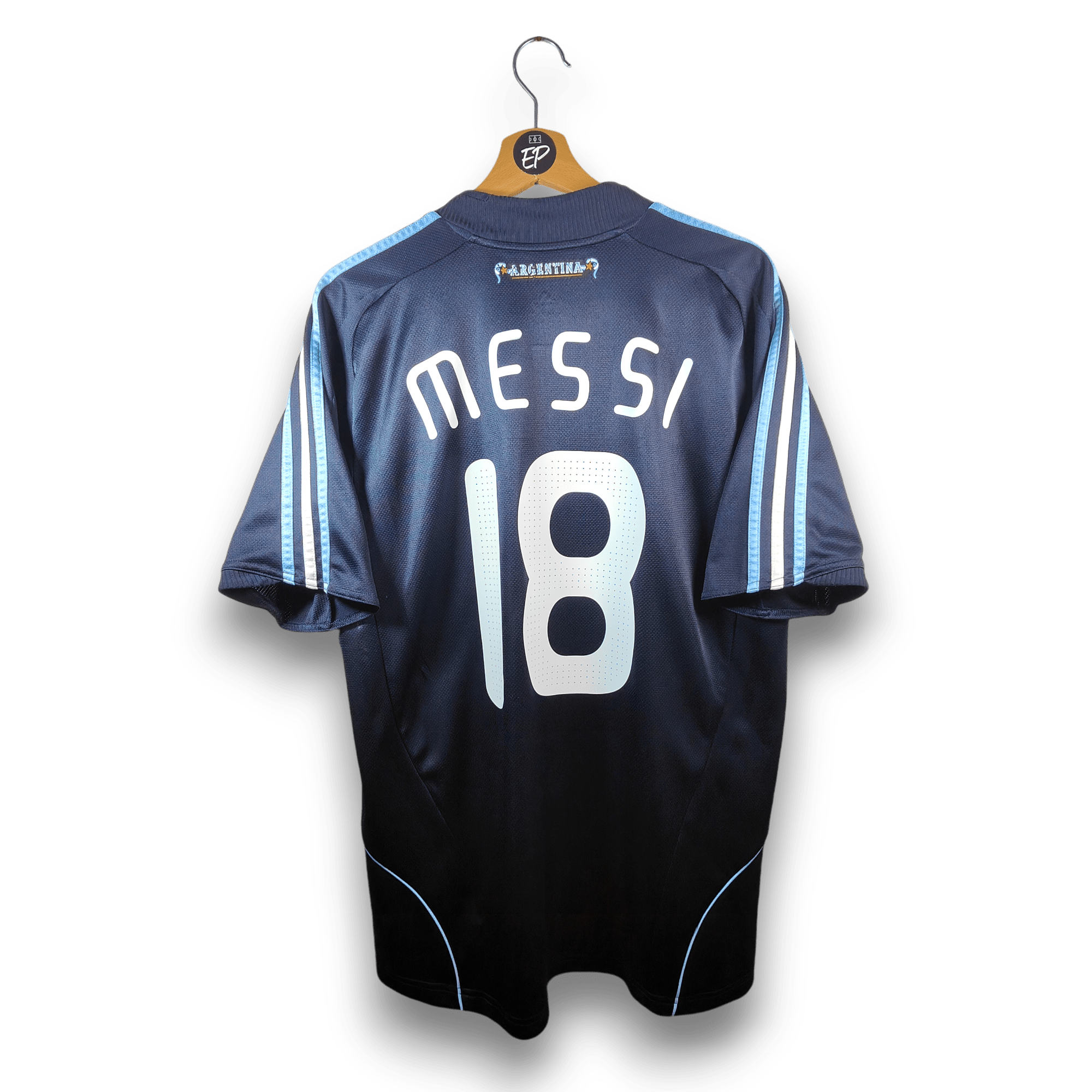 2007 - 08 Argentina Away Shirt Messi 18 (L) - Eternal Pitch