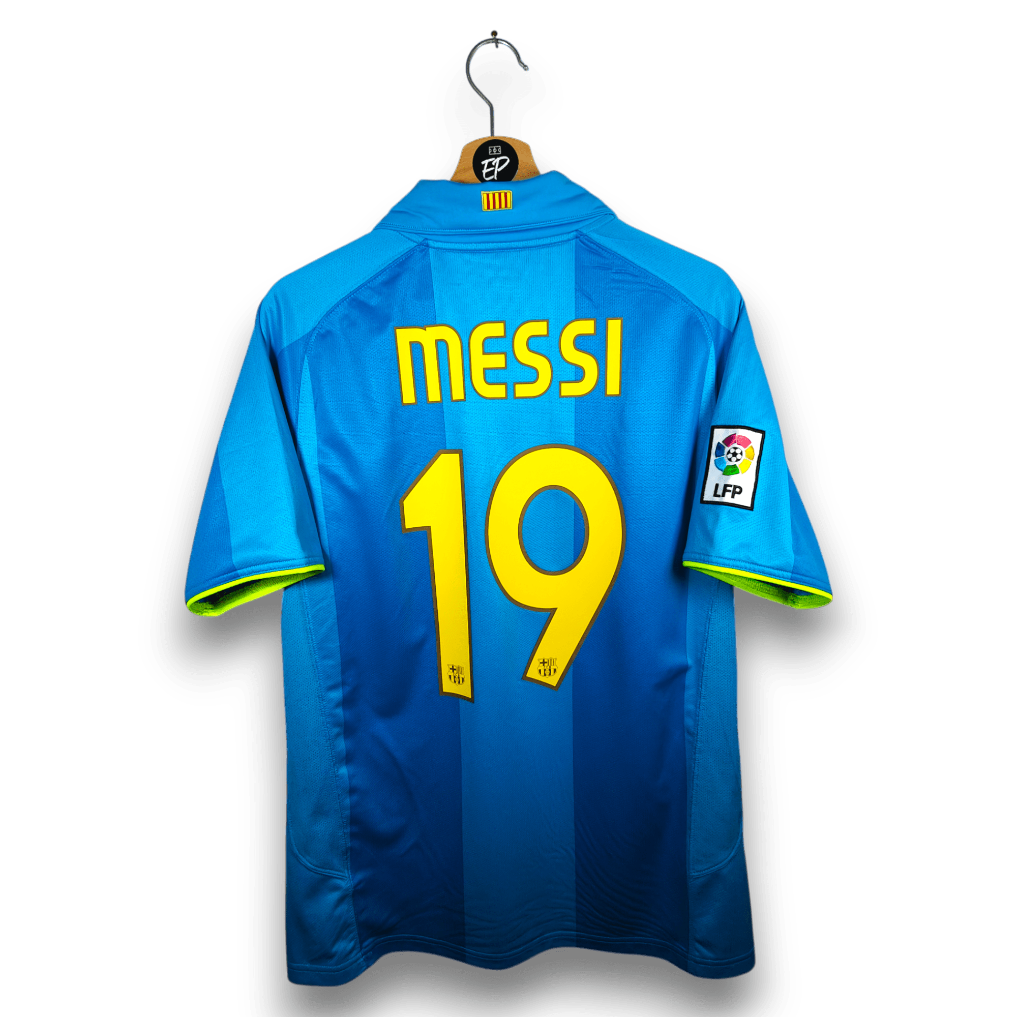 2007 - 08 FC Barcelona Away Shirt Messi 19 - 9/10 - (M) - Eternal Pitch