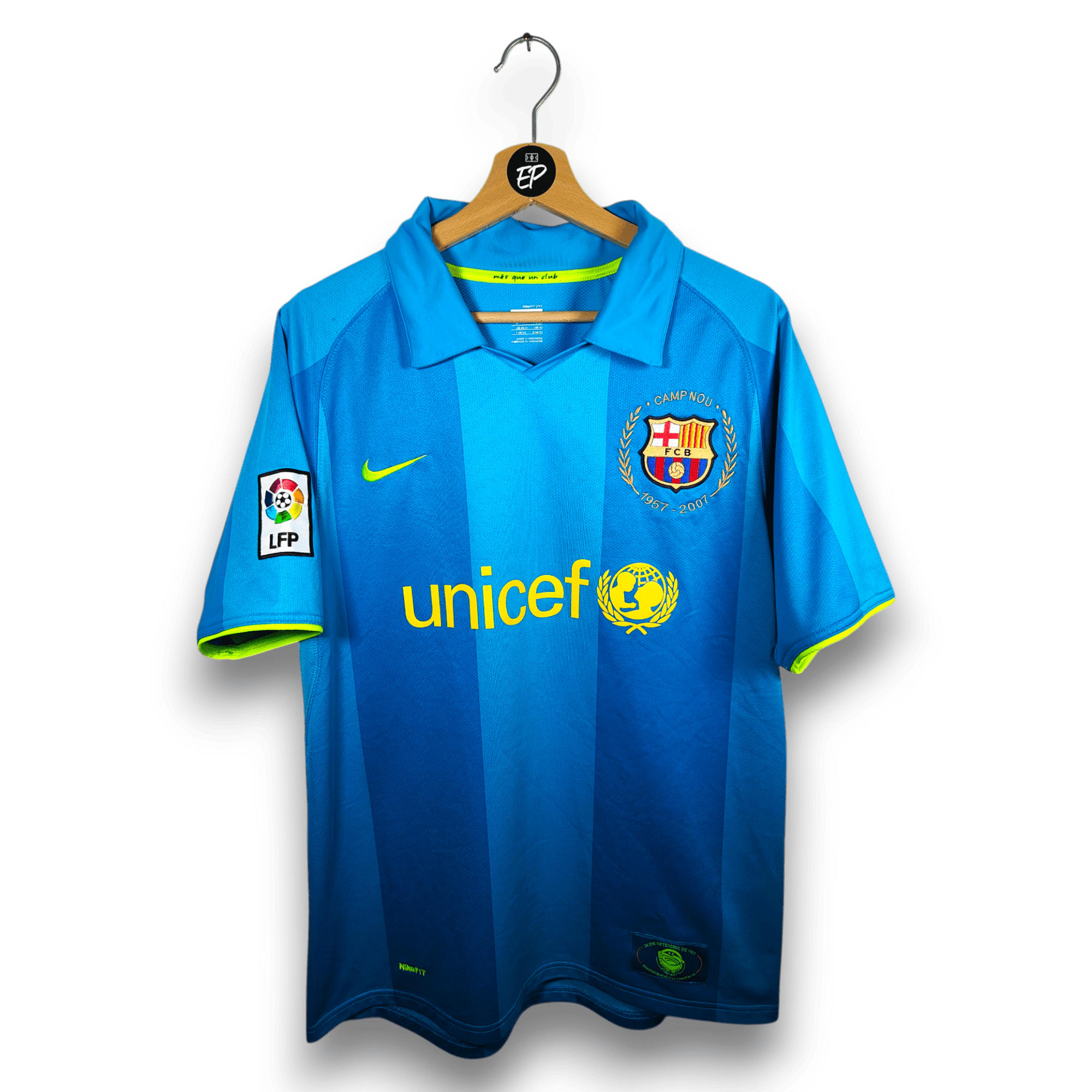 2007 - 08 FC Barcelona Away Shirt Messi 19 - 9/10 - (M) - Eternal Pitch