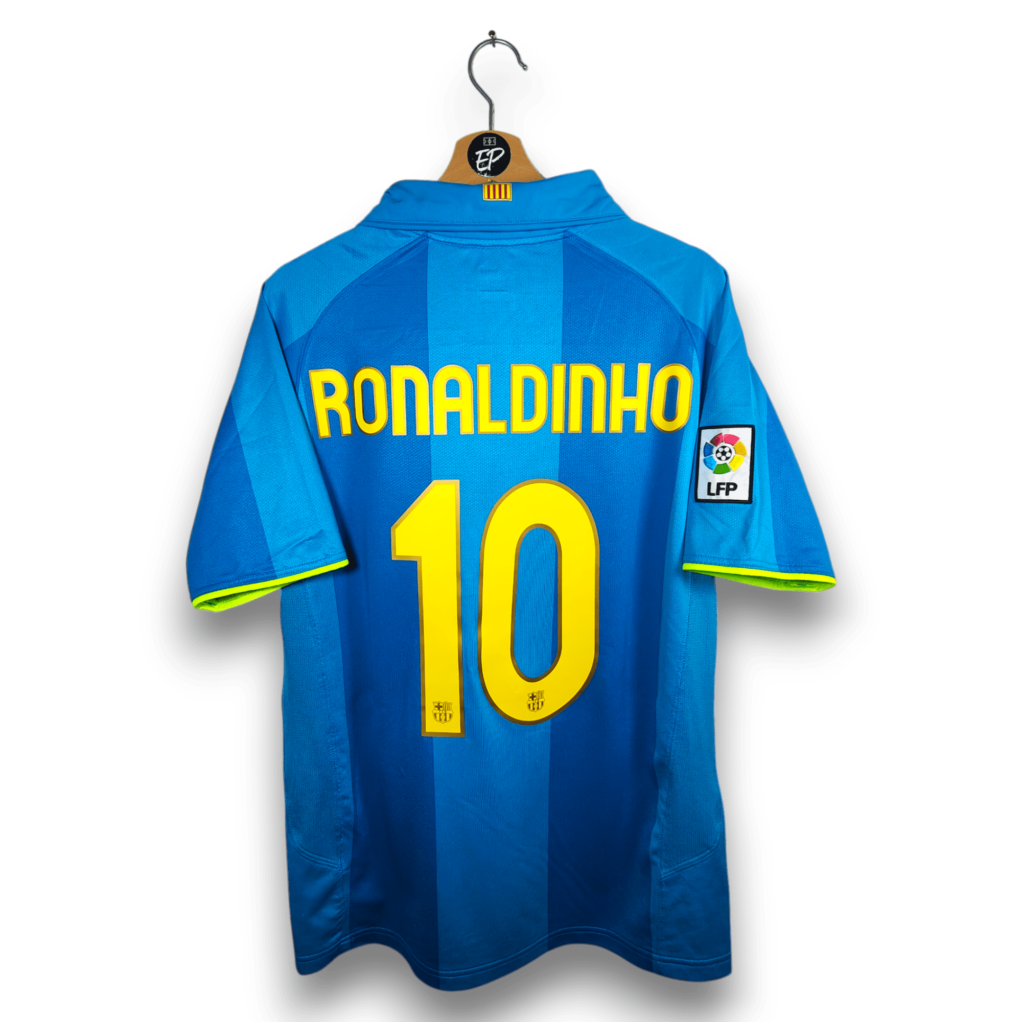 2007 - 08 FC Barcelona Away Shirt Ronaldinho 10 - 8.5/10 - (M) - Eternal Pitch