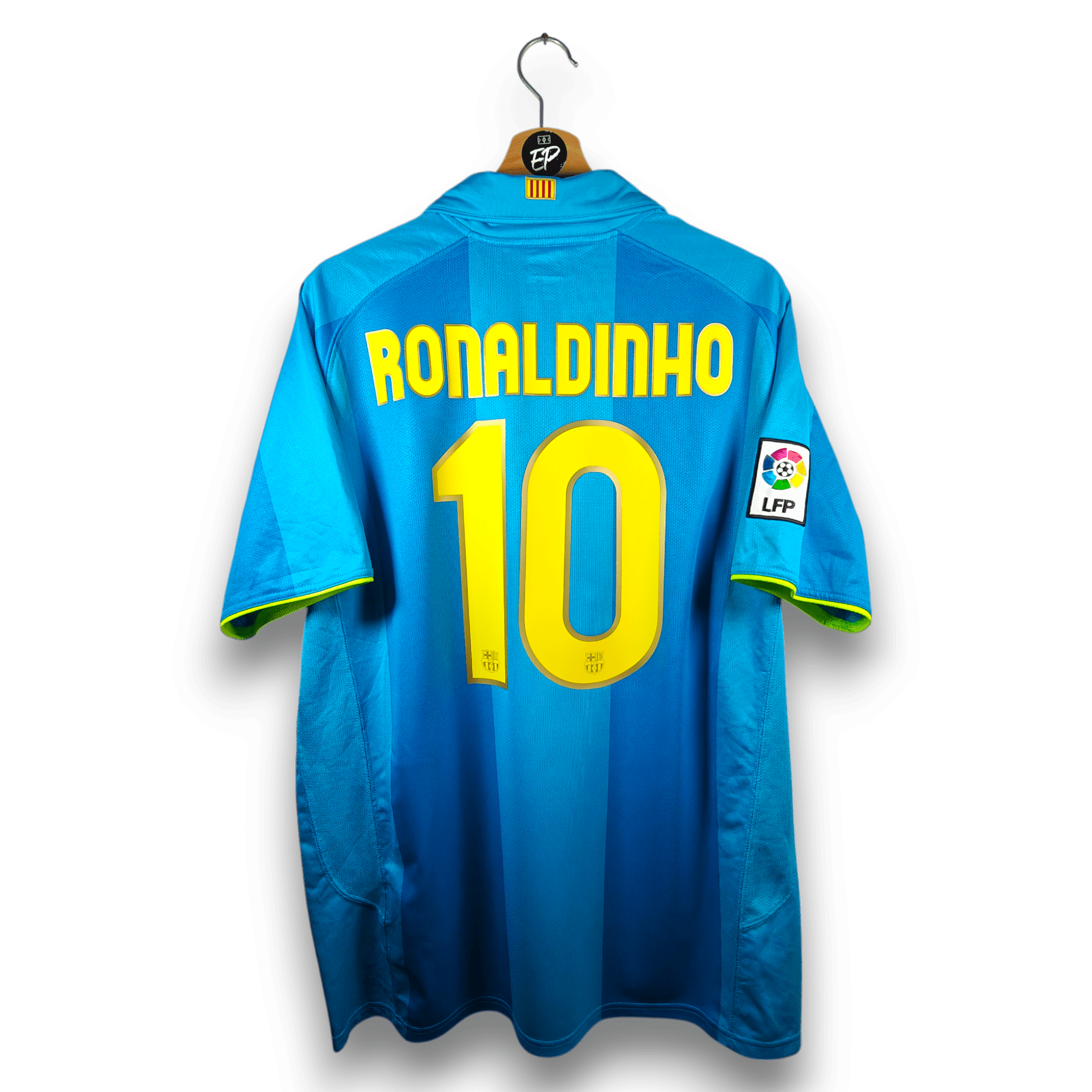 2007 - 08 FC Barcelona Away Shirt Ronaldinho 10 - 9/10 - (L) - Eternal Pitch