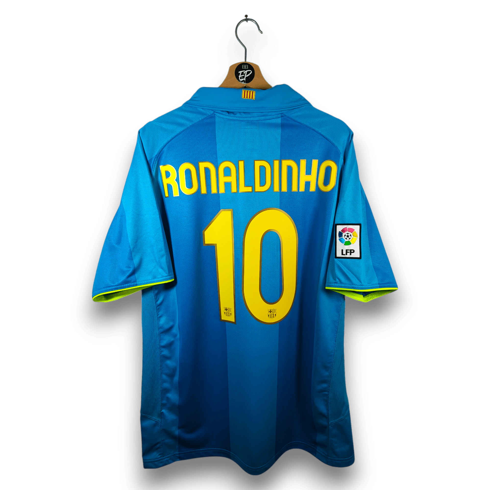 2007 - 08 FC Barcelona Away Shirt Ronaldinho 10 - 9.5/10 - (XL) - Eternal Pitch