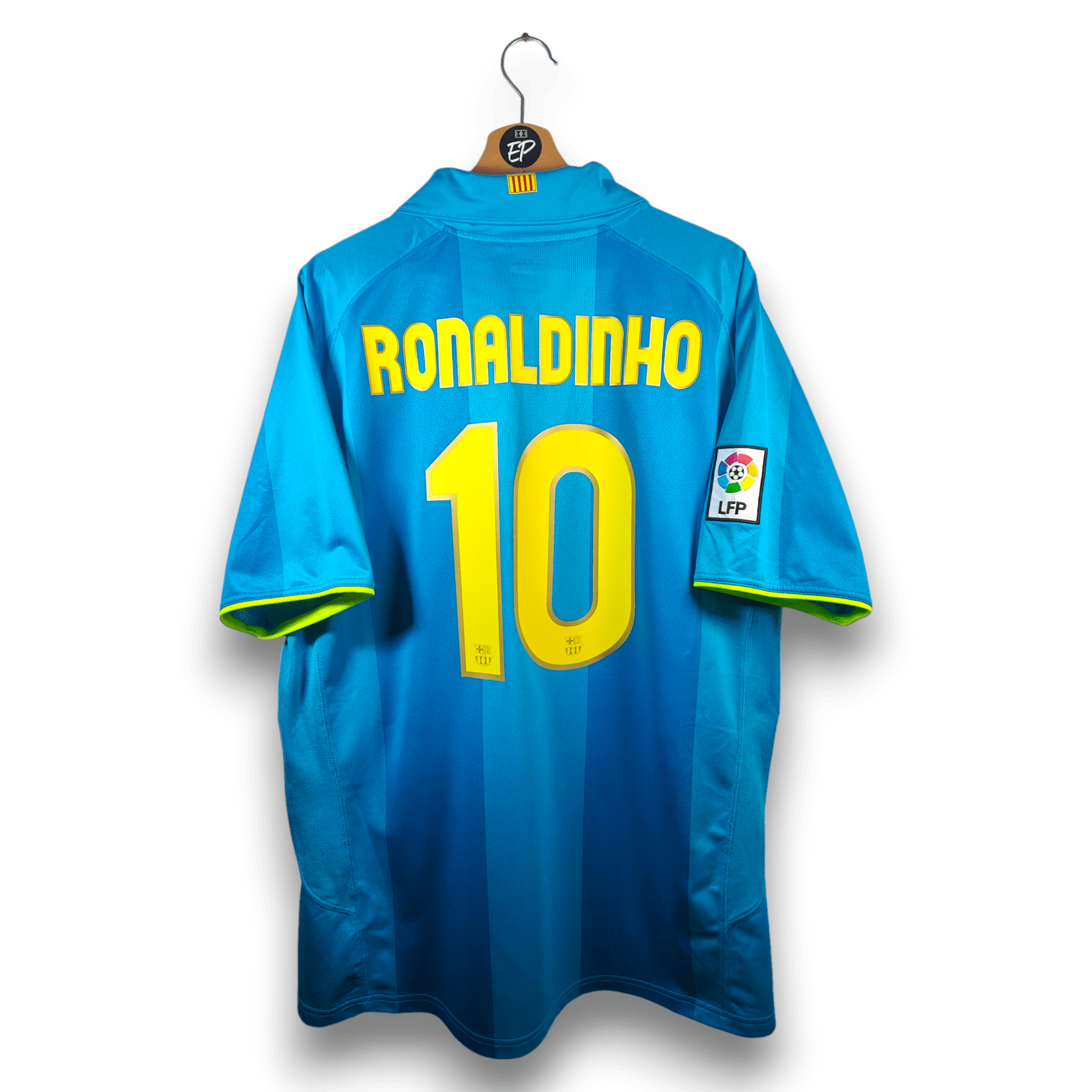 2007 - 08 FC Barcelona Away Shirt Ronaldinho 10 (XL) - Eternal Pitch