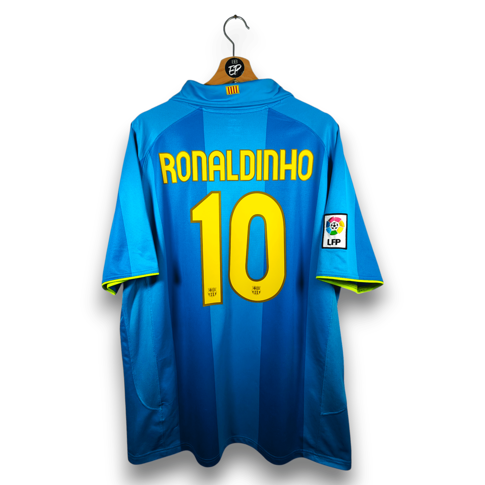 2007 - 08 FC Barcelona Away Shirt Ronaldinho 10 (XL) - Eternal Pitch