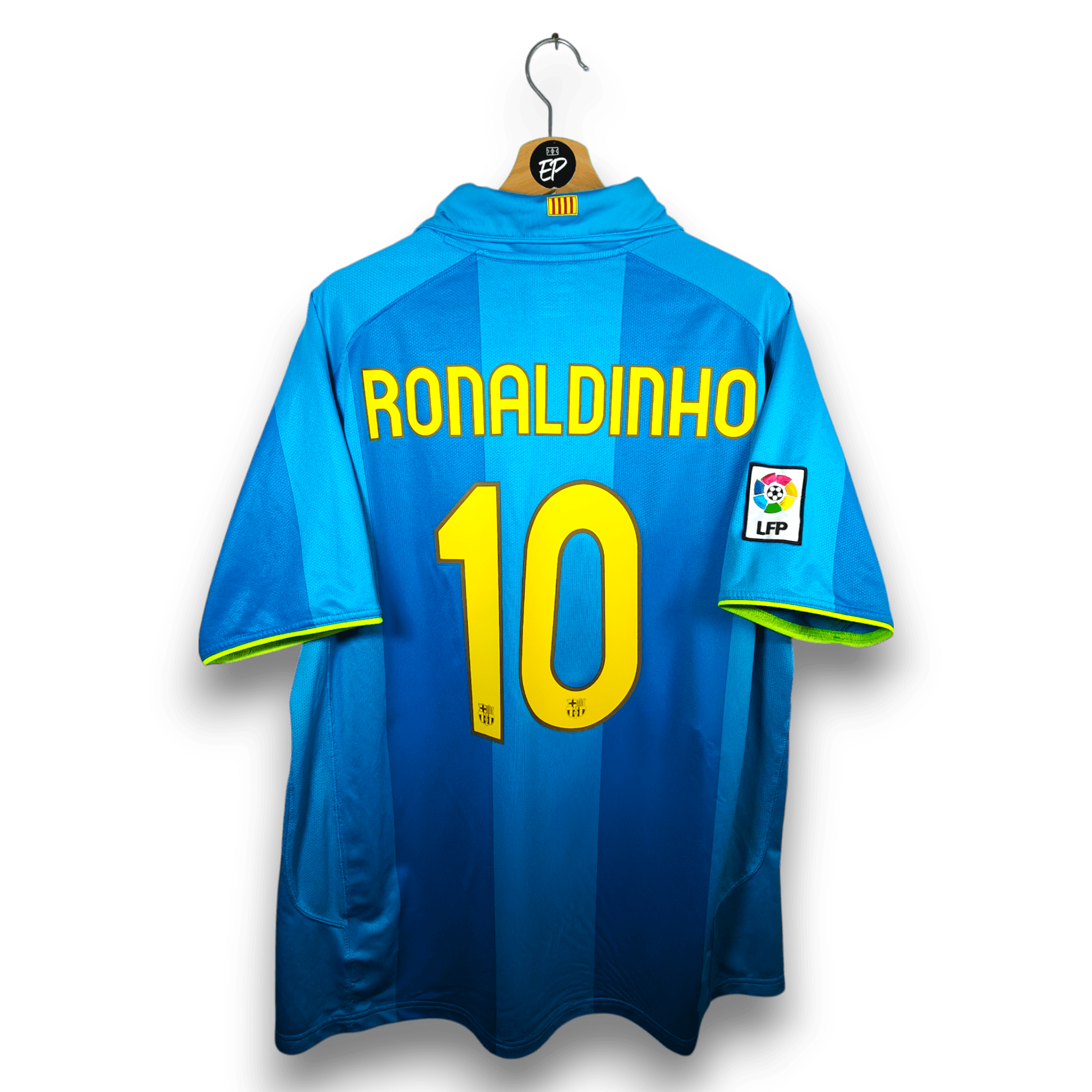 2007 - 08 FC Barcelona Away Shirt Ronaldinho  - 9.5/10 - (XL) - Eternal Pitch