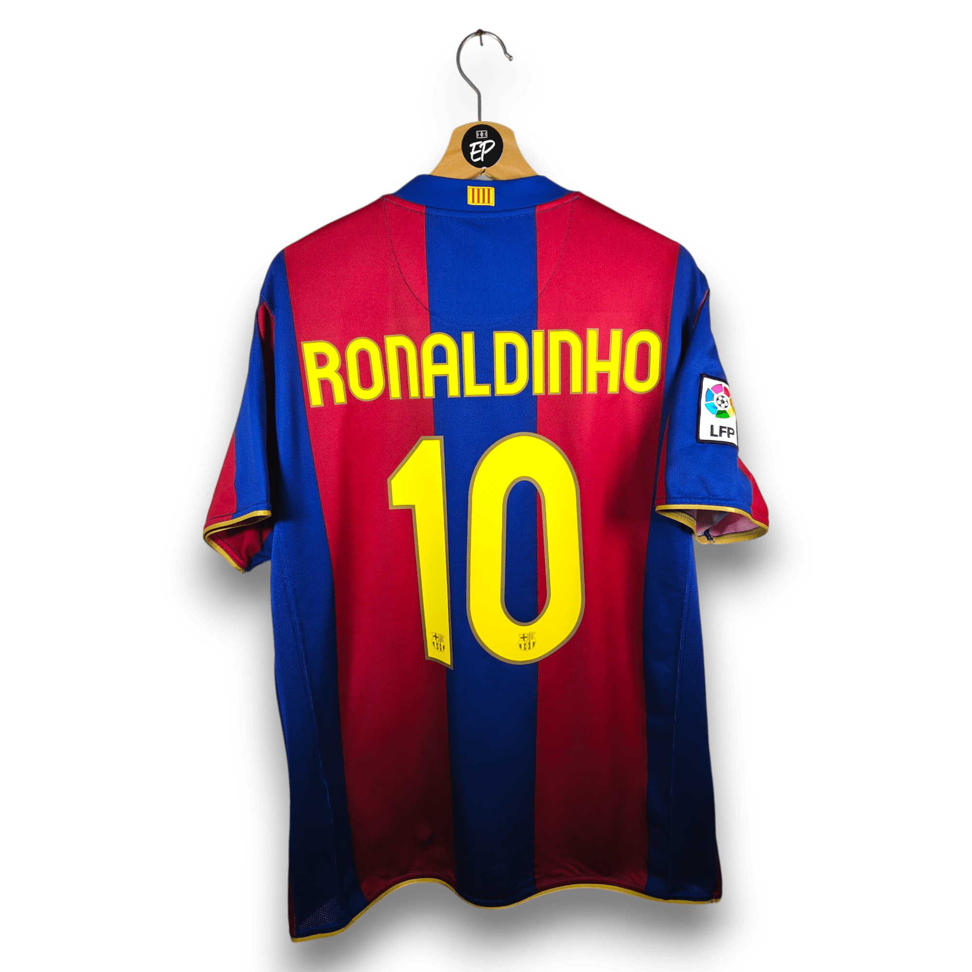 2007 - 08 FC Barcelona Home Shirt Ronaldinho 10 - 9/10 - (L) - Eternal Pitch