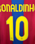 2007 - 08 FC Barcelona Home Shirt Ronaldinho 10 - 9/10 - (L) - Eternal Pitch