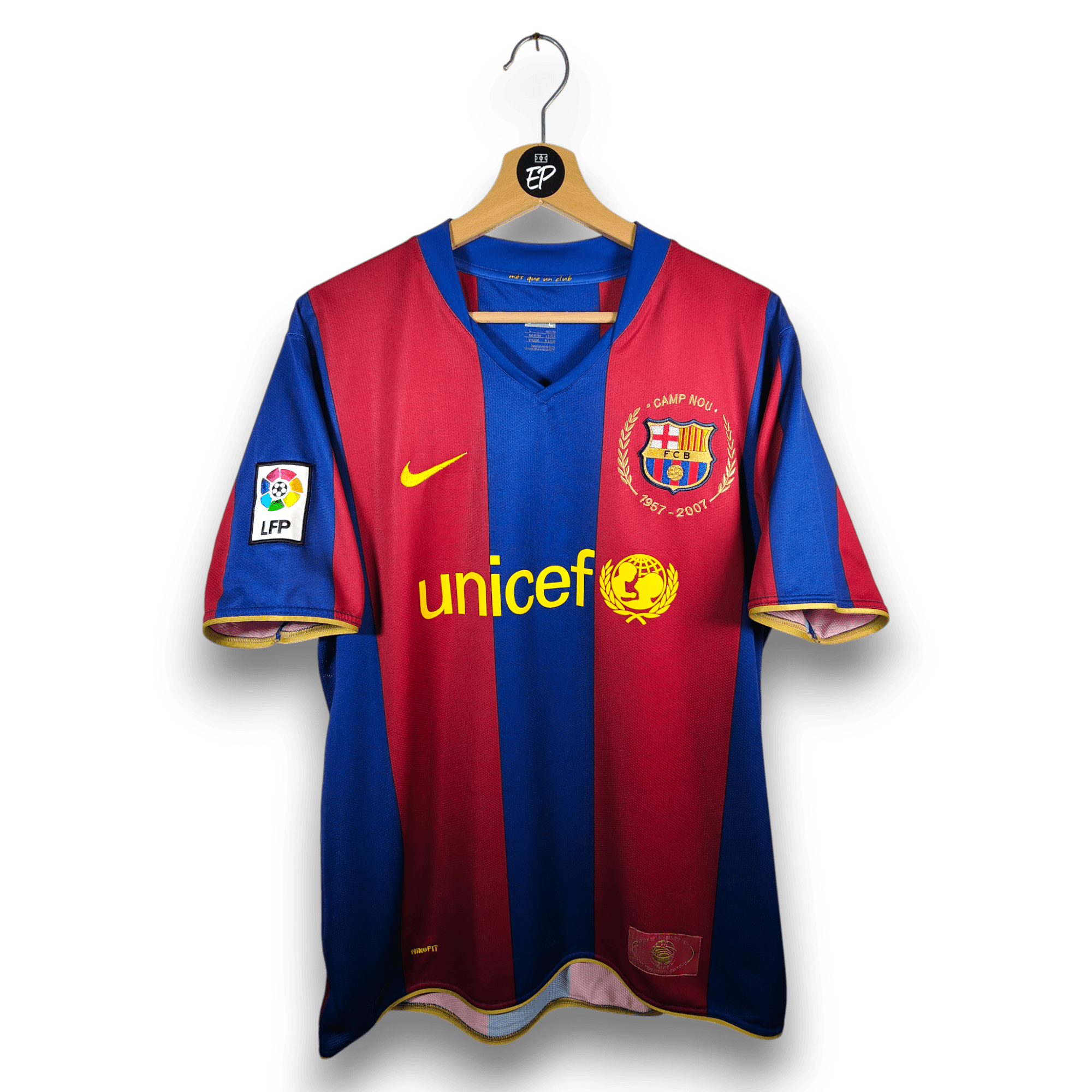 2007 - 08 FC Barcelona Home Shirt Ronaldinho 10 - 9/10 - (L) - Eternal Pitch