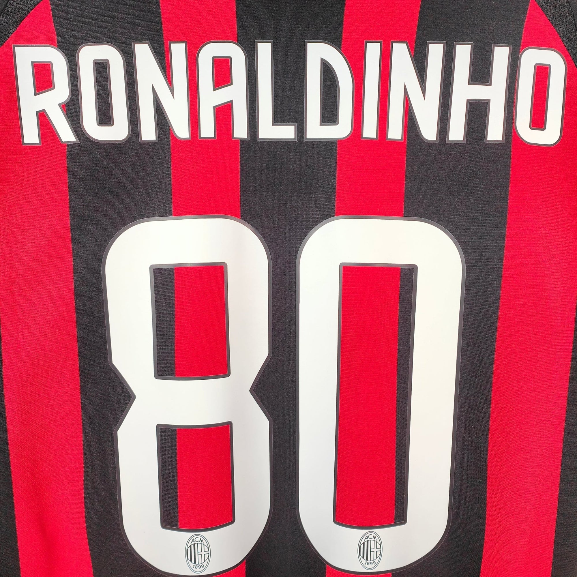 2008 - 09 AC Milan Home Shirt Ronaldinho 80 - 9.5/10 - (M) - Eternal Pitch