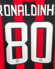 2008 - 09 AC Milan Home Shirt Ronaldinho LS 80 - 9/10 - (XL) - Eternal Pitch