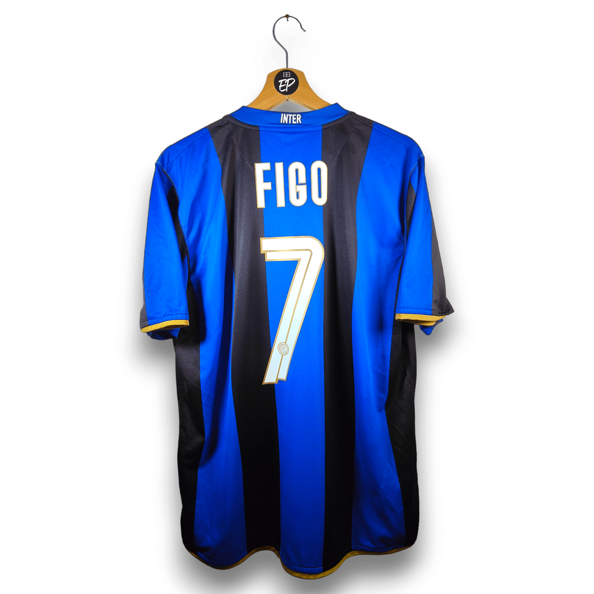 2008 - 09 Inter Milan Home Shirt Figo 7 (L) - Eternal Pitch