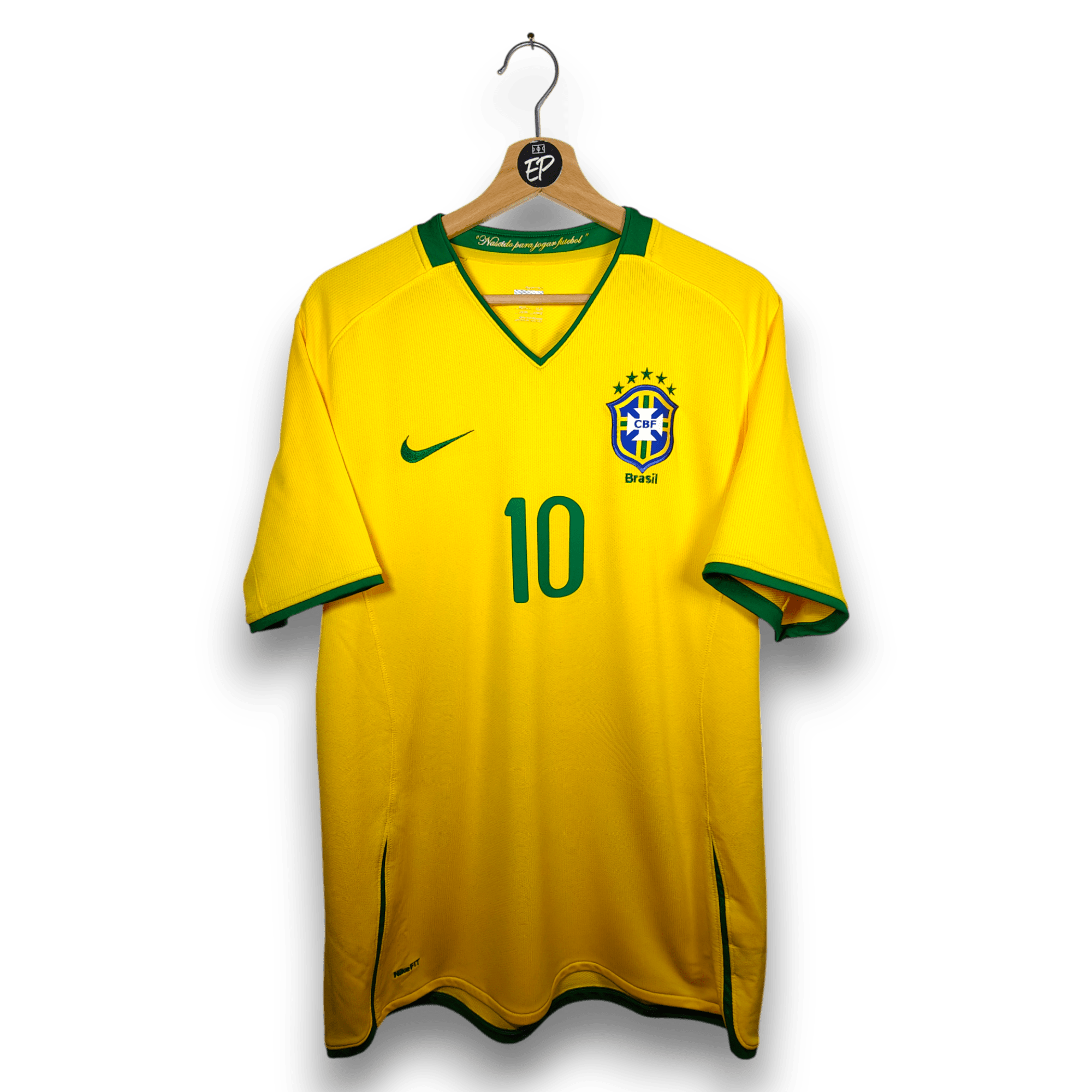 2008 - 10 Brazil Home Shirt Ronaldinho 10 - 9.5/10 - (L) - Eternal Pitch