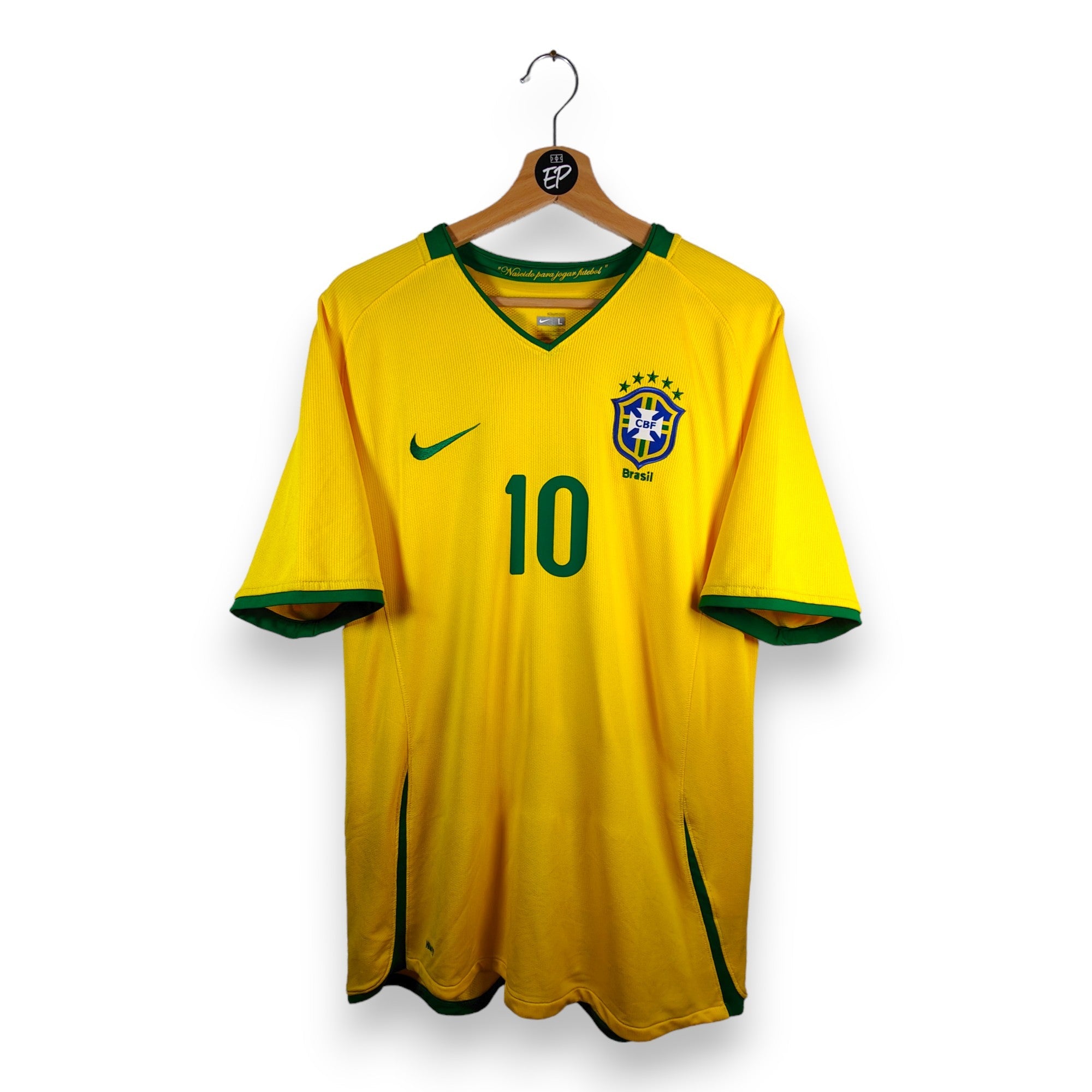 2008 - 10 Brazil Home Shirt Ronaldinho 10 (L) - Eternal Pitch