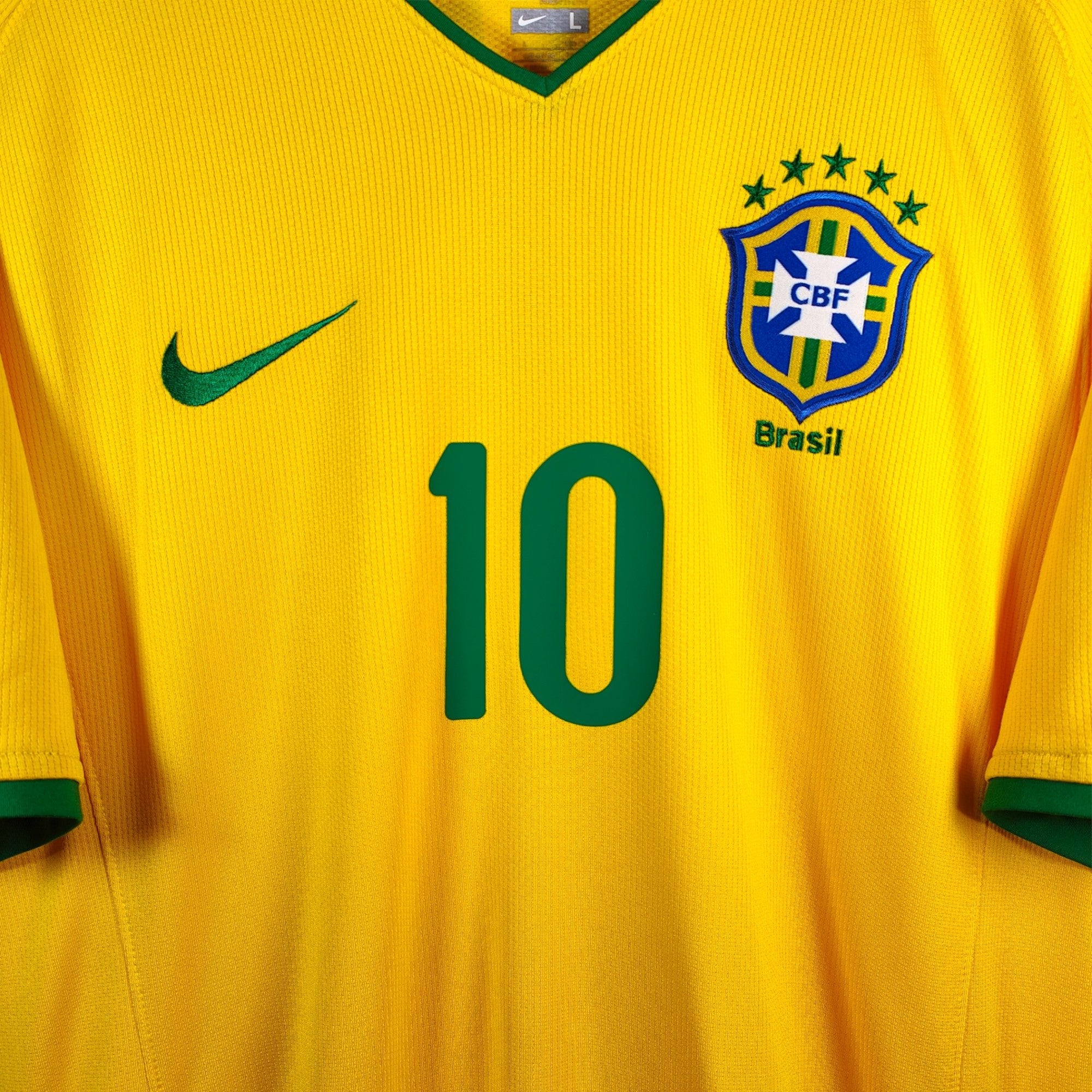 2008 - 10 Brazil Home Shirt Ronaldinho 10 (L) - Eternal Pitch