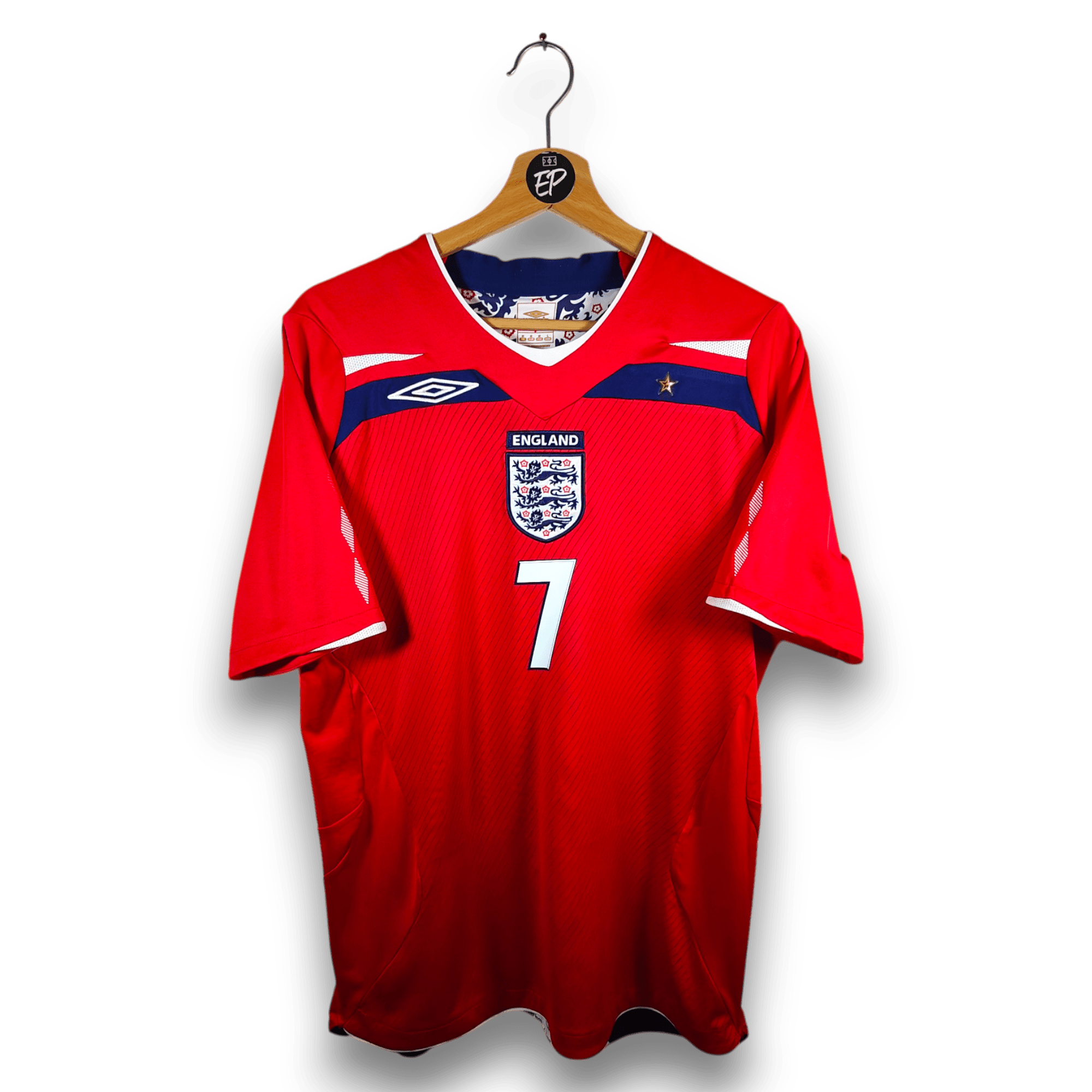 2008 - 10 England Away Shirt Beckham 7 - 8.5/10 - (M) - Eternal Pitch