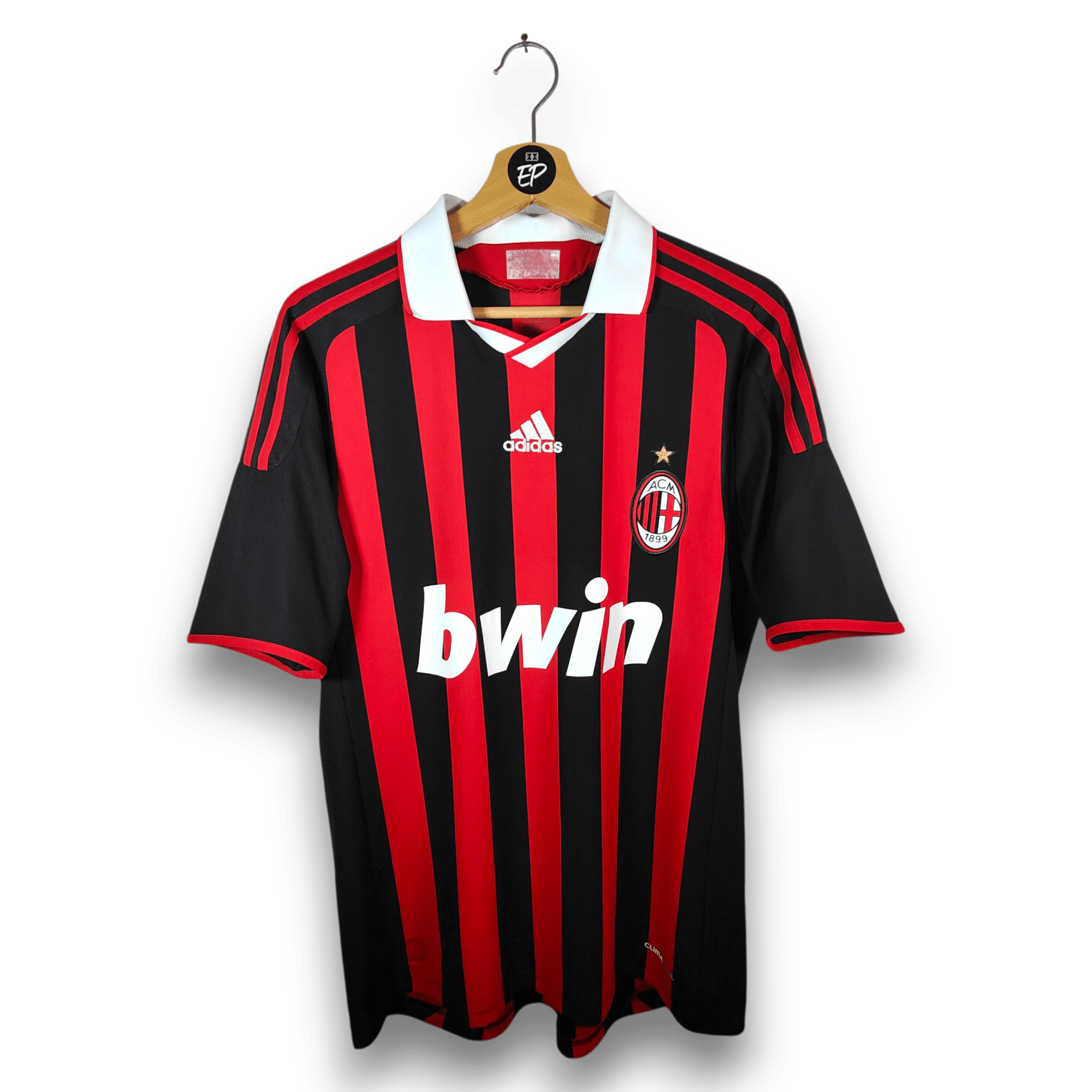 2009 - 10 AC Milan Home Shirt Ronaldinho 80 - 9/10 - (M) - Eternal Pitch