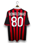 2009 - 10 AC Milan Home Shirt Ronaldinho 80 - 9/10 - (M) - Eternal Pitch