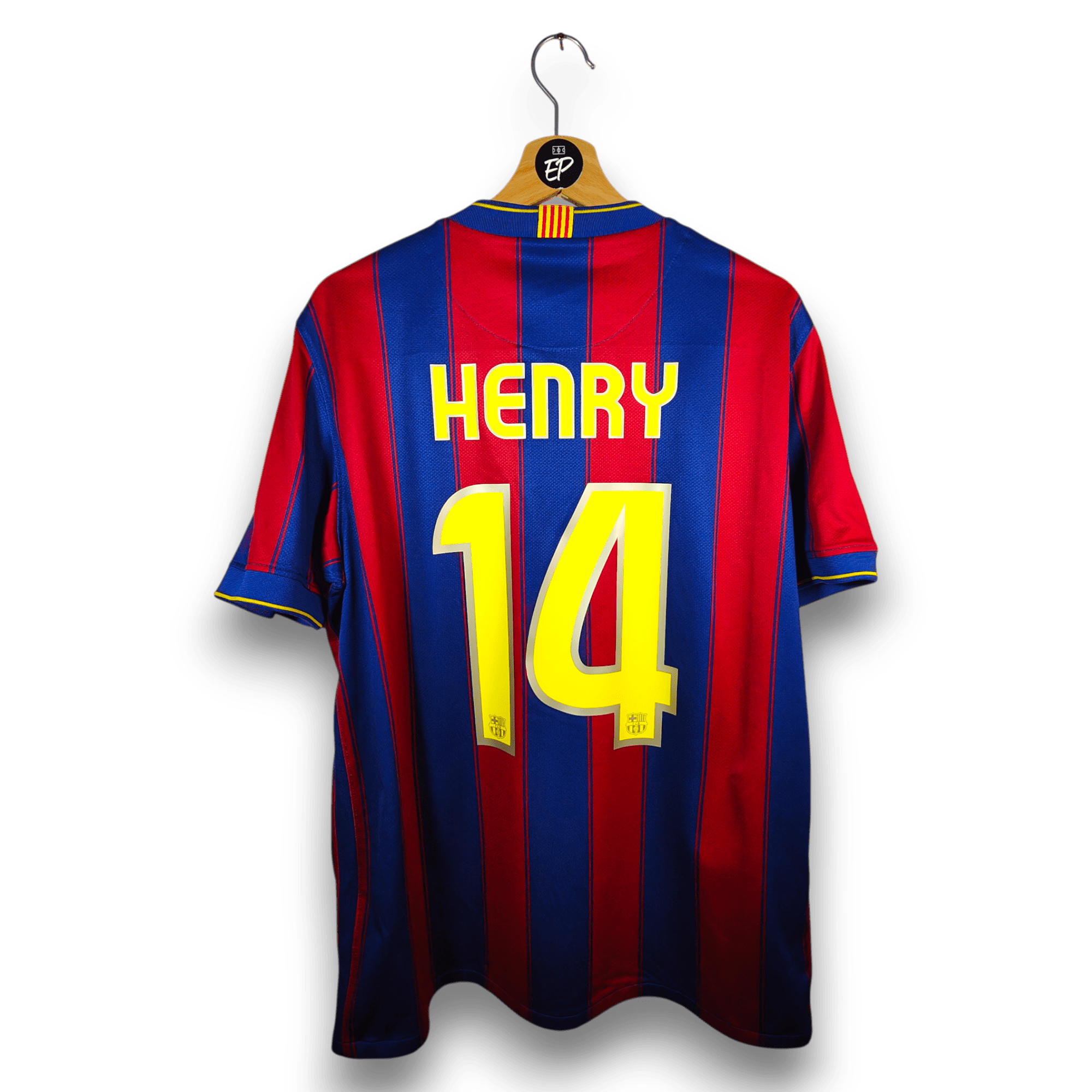 2009 - 10 FC Barcelona Home Shirt Henry 14 - 8.5/10 - (L) - Eternal Pitch