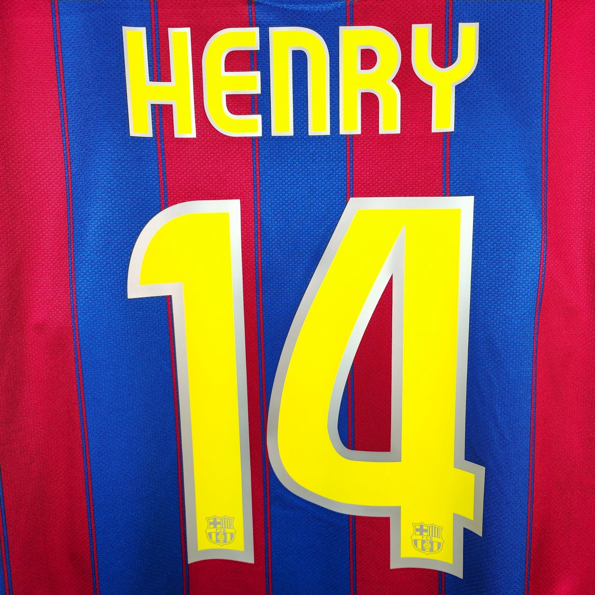 2009 - 10 FC Barcelona Home Shirt Henry 14 - 8.5/10 - (L) - Eternal Pitch