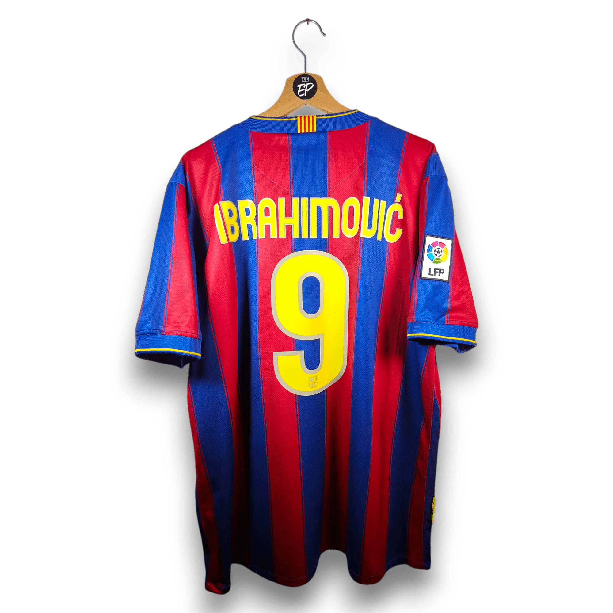 2009 - 10 FC Barcelona Home Shirt Ibrahimovic 9 - 9/10 - (XL) - Eternal Pitch