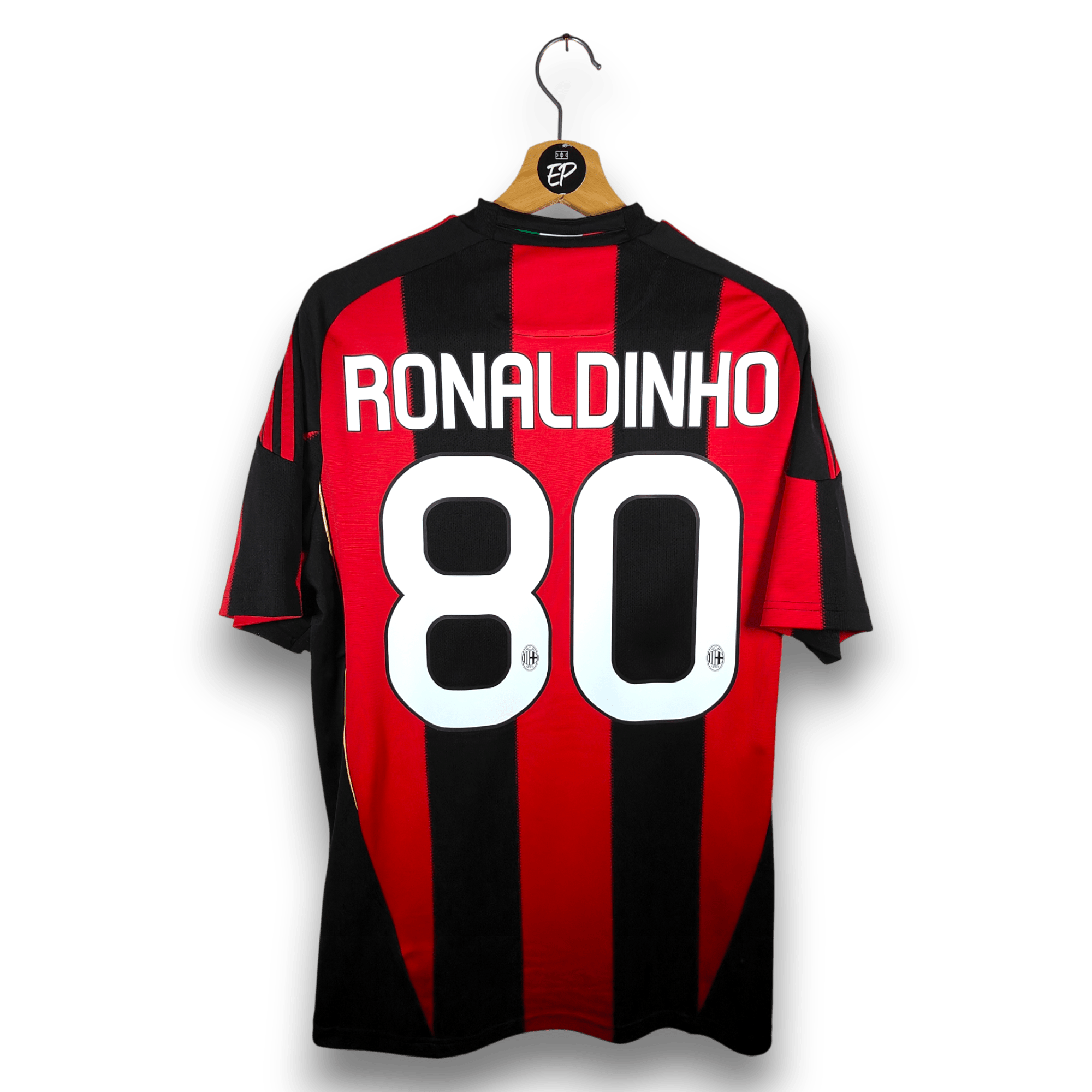 2010 - 11 AC Milan Home Shirt Ronaldinho 80 - 9.5/10 - (M) - Eternal Pitch