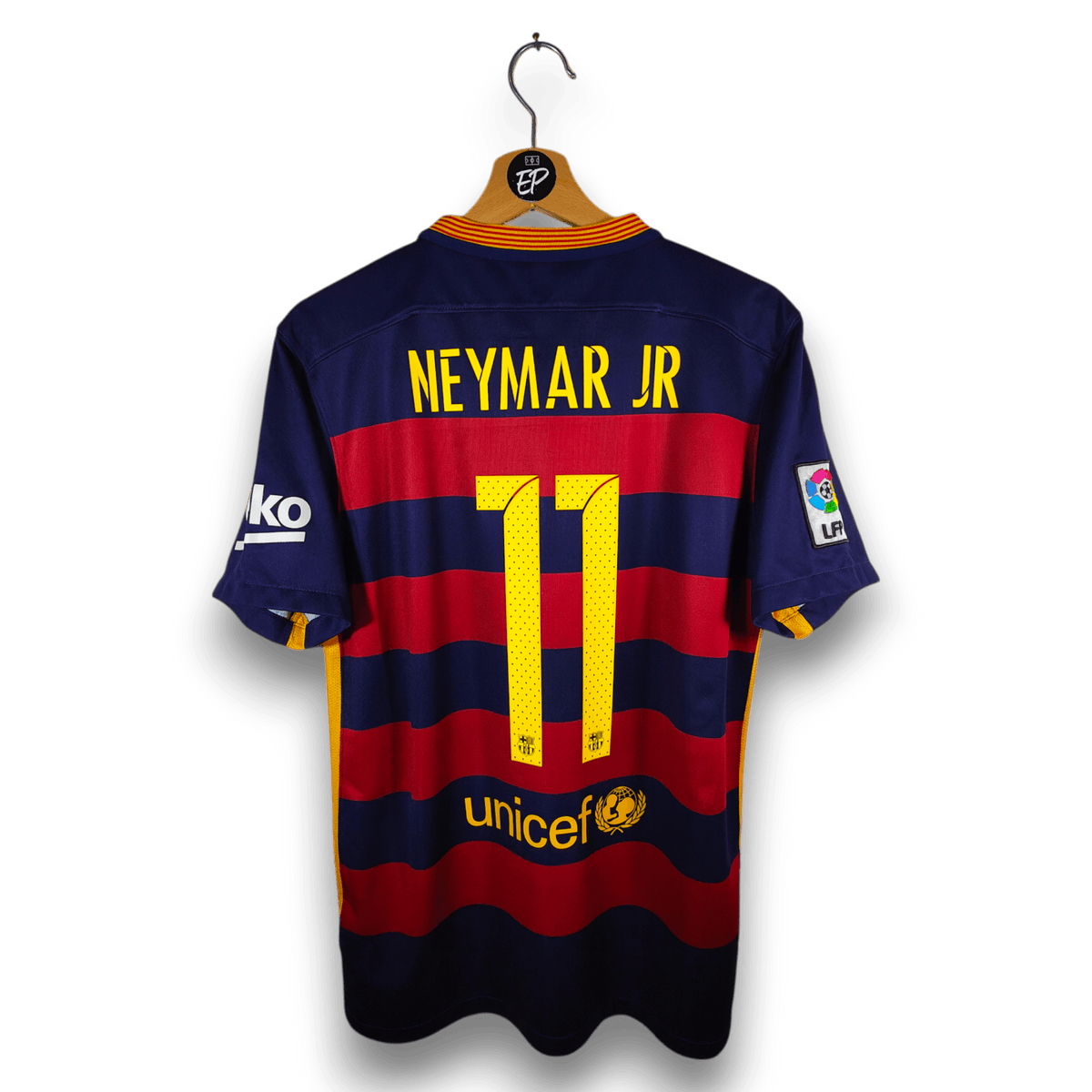 FC Barcelona NEYMAR JR 11番 2015-16 新品未使用 2015-16 FC Barcelona Home Jersey NEYMAR JR #11 Men's Size M