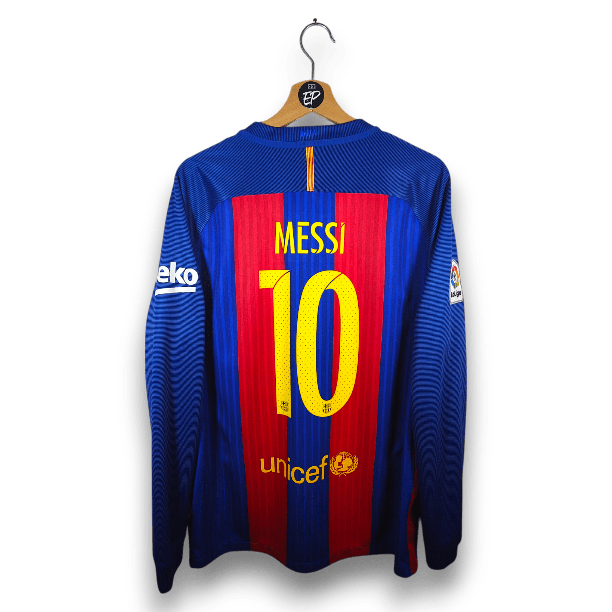 2016-17 FC Barcelona Home Shirt LS Messi #10 - 9.5/10 - (L